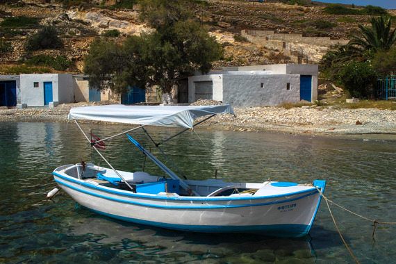 Kimolos Small Boat in Secluded Village