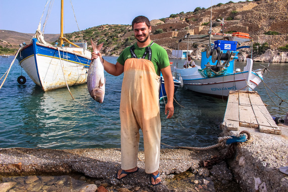 Kimolos Young Man with Fish